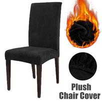 Thickening Plush Chair Cover Spandex Elastic Solid Color Chair Slipcover Stretch Chairs Covers For Hotel Chairs Covers Protector 1-Pcs juoda