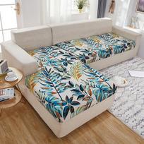 Elastic Printing Sofa Cushion Covers Furniture Protector Corner Sofa Slipcover For Dining Room Washable Removable Couch Covers Normal Size (S)-1pc gray