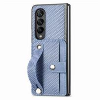For Samsung Z Fold 4 Shockproof Portable Card Slot Case For Samsung Galaxy Z Fold 4 Fold4 Zfold4 Carbon Fiber Cover Capa for samsung Z Fold 4 mėlyna