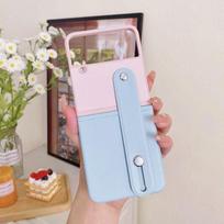 For Samsung Z Flip 4 Case Luxury Leather Shockproof Hard Back Cover With Retractable Wrist Strap For Samsung Z Flip 3 5g Zflip4 Samsung Z Flip 4