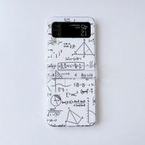 Maths Lucky Pc Hard Ins 2023 Bracelet Phone Case For Samsung Galaxy Z Flip4 Flip3 Flip 3 4 5g Protector Back Cover 3 In 1 Capa For Samsung Z Flip 4 gray