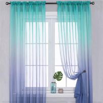 1 vnt gradiento spalvos tiulio užuolaidos svetainei miegamojo Voile užuolaidos langų apdailai organza plokštės namų dekoro užuolaidos W100xL200cm 1pc white