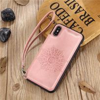Slim Fit Leather Cover For Samsung Galaxy A12 A13 A23 A32 A33 A42 A52 A52s A53 A51 A71 A21s A20 A50 Flip Wallet Case Card Slots Case & Strap rožinio aukso spalvos