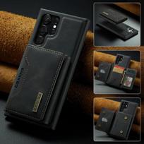Folio odinė magnetinė piniginė, nuimamas kortelių kišenės dėklas, skirtas Samsung S22 Ultra S21 S20 A52 A13 A33 A53 A73 A22 A32 A21s Samsung S20 juoda