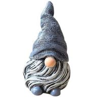 Gnomų statula Inovatyvūs kūrybingi akį traukiantys baltos barzdos nykštukų papuošalai kiemo reikmenys mėlyna