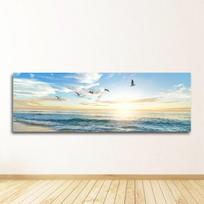 Sienos meno paveikslas gyvenamajam kambariui Cuadros dekoro salonas Natūralus jūros paplūdimys skraidantys paukščiai peizažas Plakatai ir spaudiniai Drobės tapyba 20cm×40cm NoFrame