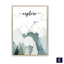 Nordic Cartoon Wall Art Canvas Poster World Map Balloon Animal Travel Print Painting Nordic Kid Child Bedroom Decoration Picture 21cm×30cm NoFrame