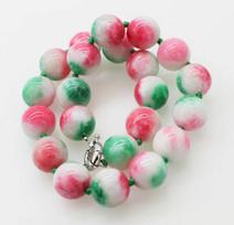 Pink/green jasper round 18mm necklace 18inch nature wholesale big size xmas gift