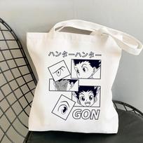 Hunter x Hunter pirkinių krepšys bakalėjos rankinė medvilninis bolsa pirkinių krepšys pirkinių krepšys sacola boodschappentas pagal užsakymą 24*26cm white