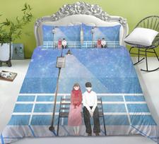 3D patalynės komplektas Kalėdinė antklodė ir pagalvės užvalkalas 2 arba 3 grafinio spausdinimo vienetai Viso dydžio plaunama patogi patalynė UK Single 135x200cm gray