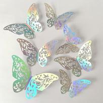 12/24/36 vnt Suncatcher lipdukas 3D efekto krištolo drugelių sieninis lipdukas Gražus drugelis vaikams kambario sienos lipdukas namų dekoravimui 12PCS gray
