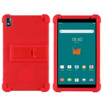 Silicone case for Teclast P85 with adjustable stand and anti-impact thickened corners. raudona