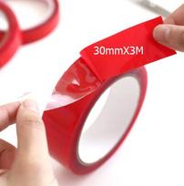 Lipduko juosta 3 m akrilo Dvipusis lipnus lipdukas, didelio stiprumo tvirtinimas 3m*30mm raudona