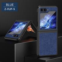 Visiškai dengiantis telefono dėklas, skirtas Samsung Z Flip 5 4 3 ličių raštas, odinis dangtelis, viskas įskaičiuota, apsauginis apvalkalas, apsaugantis nuo kritimo Z Flip 5 smūgiams atsparus dėklas For Z Flip 5 mėlyna