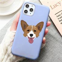 Mielas Corgi Butt Animal Puppy telefono dėklas Candy Color Blue, skirtas iPhone 11 12 13 pro XS MAX 8 7 6 6S Plus X 5S SE 2020 XR iphone 6plus 6splus gray