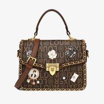 Bag 2023 New Women's Bag Crossbody Bag Handheld Underarm Advanced Retro One Shoulder Small Square Bag M brown