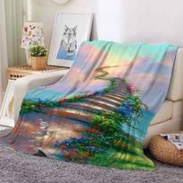 3D dažytas sodas Kraštovaizdis Tema Flanelinė antklodė Minkšta Lengva Šilta svetainė Miegamojo lova Sofa Sofa Vaikams Suaugusiesiems Dovanos 80*120cm