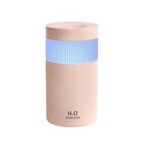300 ml mini automobilio oro drėkintuvas Nešiojamas oras su LED naktiniu apšvietimu 2 režimų USB maitinimo alyvos difuzorius, skirtas automobilio salono priedams Pink white
