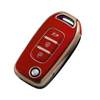Tpu automobilio raktų dėklo fob dangtelis, skirtas Renault Kadjar Captur Megane 3 simbolis Logan 2 Sandero 2 Dacia Duster raktų pakabuko priedai raudona