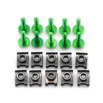 10 vnt. 6 mm aliuminio motociklų dangtelių varžtų tvirtinimo spaustukai, skirti kawasaki ZX1400 ZX14R ZZR1400 W800/SE Z1000SX Tourer Z125 žalia