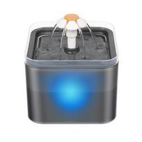 Cat Water Fountain Itin tylus automatinis vandens dozatorius su filtru ir 2 litrų siurbliu su LED lempute pilka