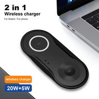 25w 2 viename belaidžio įkroviklio padėklas, skirtas Samsung Galaxy Flip Fold 4 S22 Ultra S21 S20 S10 Watch 5 Pro 4 3 Active 2 Buds Greitas įkrovimas as picture juoda