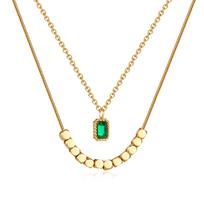 OPK Fashion Stainless Steel Small Cube Necklace Girl auksas