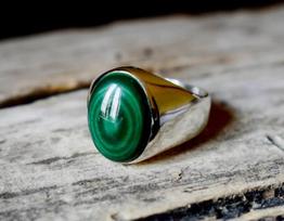 Malachito ovalus brangakmenis, solidus 925 sterlingų sidabro žiedas, unisex papuošalai, ovalus žiedas, rankų darbo žiedas, sidabrinis žiedas 6 gray
