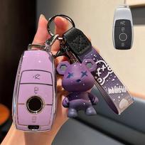 TPU automobilio nuotolinio rakto dėklo dangtelis, skirtas Mercedes Benz ACESG klasės GLC CLE CLA GLB GLS W177 W205 W213 W222 X167 AMG gray