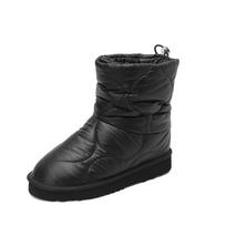 Krazing Pot Down Cloth Natural Wool Fur Winter Shoes Snow Boots Women Slip on Keep Warm Ankle Boots 35 juoda