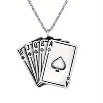 Spades K vyrų karoliai Tone Pokerio kaukolės pakabukas vyrams kazino Fortune žaidimo korta white