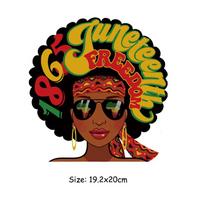 Freedom Woman Iron On Patches Thermal Press Hoodies Diy Clothes Stickers T-Shirt Heat Transfer Parches Ropa Diy Craft Supplies yellow