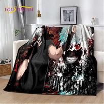 Japonijos anime Tokyo Ghoul animacinių filmų minkšta pliušinė antklodė, flanelinė antklodė, skirta svetainei miegamojo sofos pikniko užvalkalui 75x100cm (30x40inch)