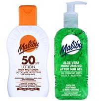 Malibu spf50 waterproof balm 200ml + aloe gel after tanning 200ml