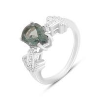 Sidabrinis žiedas su Londono mėlynu topazu 1,938 ct, kubinis cirkonis, gaminio svoris 3,41 g (2151814) 17 mėlyna