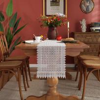 Balti nėriniai gėlių stalo takelis stalo užtiesalas viešbutis namai boho gimtadienis vestuvių vakarėlis banketo dekoras tiekimas 32x100cm balta