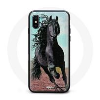 Coque Iphone XS max Frison Cheval Noir juoda