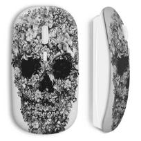 Souris sans Fil Tête de mort Flower design