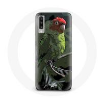 Coque pour Samsung Galaxy A70 Pionus Perroquet Rouge Vert