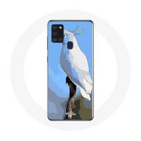 Coque Samsung Galaxy A21S Cacatoès Perroquets blanc Oiseaux balta