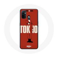 Coque Oppo A53 La casa de papel Tokyo Fanart logo Fond Rouge raudona