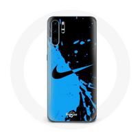 Coque - MANIACASE - Huawei P30 Pro - Nike Logo - Bleu et Noir - Souple juoda