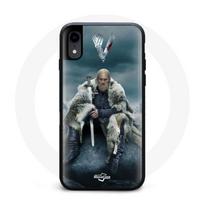 Case - Vikings - Iphone XR - Rigid - Protection - Ragnar Lothbrok logo V Sword pilka