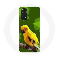 Coque pour Xiaomi Redmi Note 11S Oiseaux de Perruches jaune Fond Vert