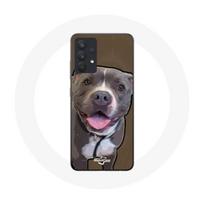 Coque pour Samsung Galaxy A13 5G Chien Pitbull Blanc gris