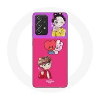 Coque pour Samsung Galaxy A52 BTS BT21 Cooky Et Tata Bangtan V Et Jungkook Fanart juoda