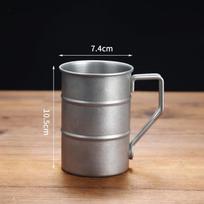 Lauko 304 nerūdijančio plieno vandens puodelis, industrinio stiliaus, retro, kavai, kempingui, piknikui, baro alaus bokalas, gėrimų įrankis sidabras
