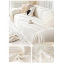 Cream Style Teddy Plush Four Seasons Universal Sofa Cover All-Inclusive Universal Non-Slip Integrated Leather Sofa Cover 90*90 white