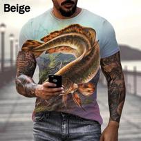 Hobby Carp Fishing 3D Print T Shirt Men's Fashion Personality Round Neck Short-sleeveTops XS