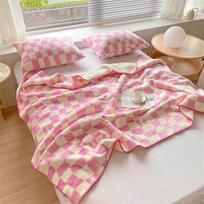 Portable Soft Blankets for Adult Bed Cover Air Conditioning Office Nap Blanket Bedroom Decorative Quilted Fleece Throw Blanket 100X150cm white